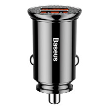 Автомобільний зарядний пристрій Baseus Circular Plastic QC 3.0 30W 2USB 5A Чорний