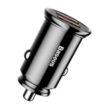 Автомобільний зарядний пристрій Baseus Circular Plastic QC 3.0 30W 2USB 5A Чорний