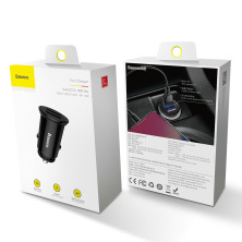 Автомобільний зарядний пристрій Baseus Circular Plastic QC 3.0 30W 2USB 5A Чорний