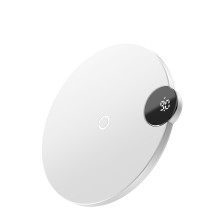 Бездротовий зарядний пристрій Baseus LED Display Wireless Charger з технологією Qi 10W Білий