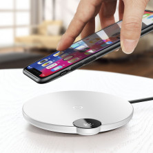 Бездротовий зарядний пристрій Baseus LED Display Wireless Charger з технологією Qi 10W Білий