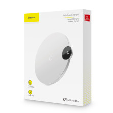Бездротовий зарядний пристрій Baseus LED Display Wireless Charger з технологією Qi 10W Білий