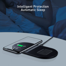 Бездротовий зарядний пристрій Baseus Simple 2in1 For Phone + Pods з технологією Qi 18W MAX Чорний
