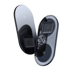 Бездротовий зарядний пристрій Baseus Simple 2in1 For Phone + Pods з технологією Qi 18W MAX Чорний