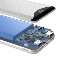УМБ Baseus Gentleman 10000mAh 2.1А с LED дисплеем Белый