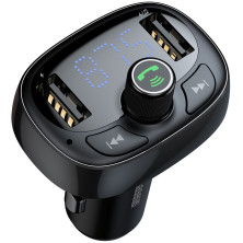 Автомобільний зарядний пристрій Baseus T-Typed MP3 Car Charger S-09 2USB 3.4A Чорний