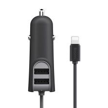 Автомобільний зарядний пристрій Baseus Energy Station 2USB + Кабель Lightning 1м 5.5A Чорний