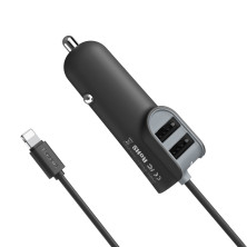 Автомобільний зарядний пристрій Baseus Energy Station 2USB + Кабель Lightning 1м 5.5A Чорний