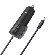 Автомобільний зарядний пристрій Baseus Energy Station 2USB + Кабель Lightning 1м 5.5A Чорний