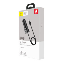 Автомобільний зарядний пристрій Baseus Energy Station 2USB + Кабель Lightning 1м 5.5A Чорний