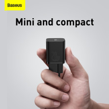 Мережевий зарядний пристрій Baseus Super Si QC PD3.0 20W Type-C 3A + Кабель 2.3A Type-C to Lightning 1м Чорний