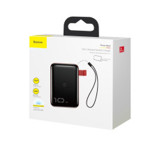 УМБ Baseus Mini S 1in2 Bracket 10000mAh 18W QC3.0 PD з Бездротовий зарядкою Qi 10W Чорний+Червоний