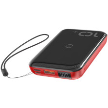 УМБ Baseus Mini S 1in2 Bracket 10000mAh 18W QC3.0 PD з Бездротовий зарядкою Qi 10W Чорний+Червоний