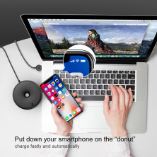 Бездротовий зарядний пристрій Baseus Donut Wireless Charger з технологією Qi 10W Чорний