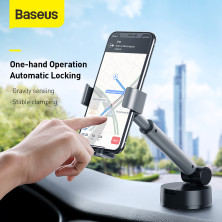 Автодержатель для телефона Baseus Simplism Gravity на торпедо Серебристый
