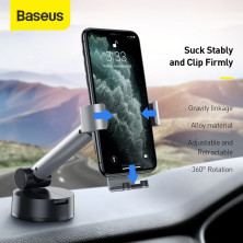 Автодержатель для телефона Baseus Simplism Gravity на торпедо Серебристый