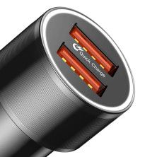 Автомобильное зарядное устройство Baseus Small Screw Dual-USB Quick Charge Car Charger 36W Черный