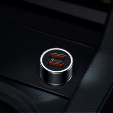 Автомобильное зарядное устройство Baseus Small Screw Dual-USB Quick Charge Car Charger 36W Черный