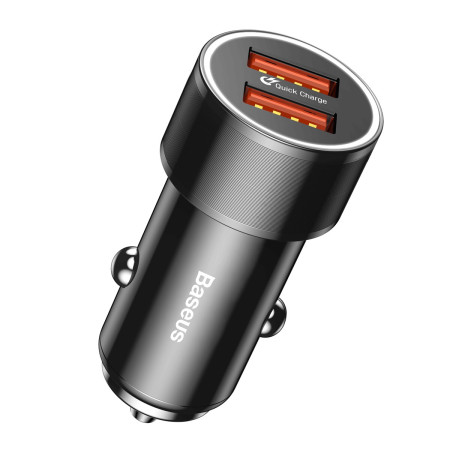 Автомобільний зарядний пристрій Baseus Small Screw Dual-USB Quick Charge Car Charger 36W Чорний