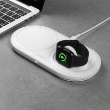 Беспроводное зарядное устройство Baseus Planet 2in1 с технологией Qi 10W MAX и адаптером 24W QC3.0 Белый