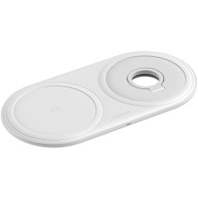Бездротовий зарядний пристрій Baseus Planet 2in1 з технологією Qi 10W MAX і адаптером 24W QC3.0 Білий