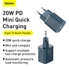 Сетевое зарядное устройство Baseus Super Si QC PD3.0 20W Type-C 3A Синий