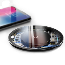 Бездротовий зарядний пристрій Baseus Simple Wireless Charger з технологією Qi 10W Прозорий