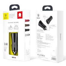Автомобильное зарядное устройство Baseus Golden Contactor 2USB 2.4A Черный
