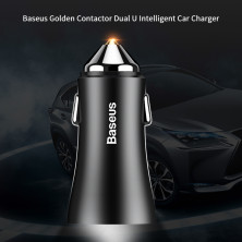 Автомобильное зарядное устройство Baseus Golden Contactor 2USB 2.4A Черный