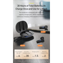 Бездротові Bluetooth навушники Baseus Encok TWS W05 з функцією бездротової зарядки Qi Чорний