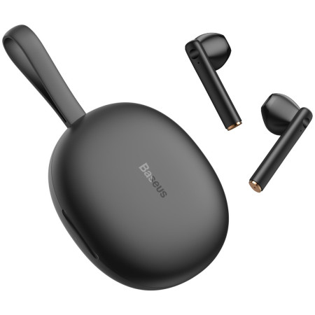 Бездротові Bluetooth навушники Baseus Encok TWS W05 з функцією бездротової зарядки Qi Чорний