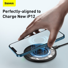 Бездротовий зарядний пристрій Baseus Simple Magnetic з технологією Qi 15W 2A Прозорий