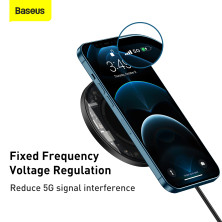 Бездротовий зарядний пристрій Baseus Simple Magnetic з технологією Qi 15W 2A Прозорий
