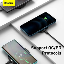 Бездротовий зарядний пристрій Baseus Simple Magnetic з технологією Qi 15W 2A Прозорий