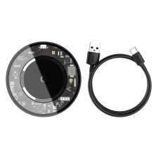 Бездротовий зарядний пристрій Baseus Simple Magnetic з технологією Qi 15W 2A Прозорий