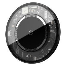 Бездротовий зарядний пристрій Baseus Simple Magnetic з технологією Qi 15W 2A Прозорий