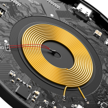 Бездротовий зарядний пристрій Baseus Simple Magnetic з технологією Qi 15W 2A Прозорий