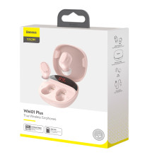 Бездротові Bluetooth навушники Baseus Encok TWS WM01 Plus з дисплеєм Рожевий