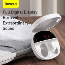 Бездротові Bluetooth навушники Baseus Encok TWS WM01 Plus з дисплеєм Білий