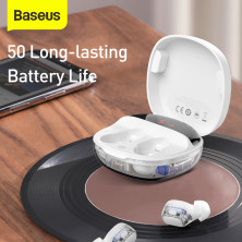Бездротові Bluetooth навушники Baseus Encok TWS WM01 Plus з дисплеєм Білий