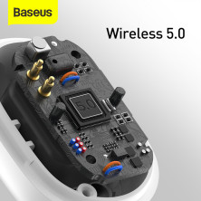 Бездротові Bluetooth навушники Baseus Encok TWS WM01 Plus з дисплеєм Білий