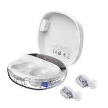 Бездротові Bluetooth навушники Baseus Encok TWS WM01 Plus з дисплеєм Білий
