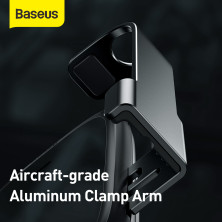 Автотримач з Бездротовою зарядкою Baseus Rock-Solid з технологією Qi 10W і зарядкою в прикурювач QC 3.0 30W 2USB 5A Чорний