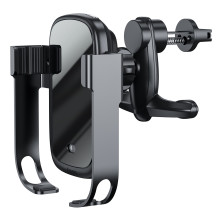Автотримач з Бездротовою зарядкою Baseus Rock-Solid з технологією Qi 10W і зарядкою в прикурювач QC 3.0 30W 2USB 5A Чорний