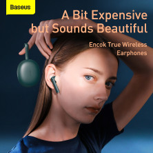 Беспроводные Bluetooth наушники Baseus Encok TWS W05 с функцией беспроводной зарядки Qi Зелёный