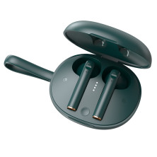 Беспроводные Bluetooth наушники Baseus Encok TWS W05 с функцией беспроводной зарядки Qi Зелёный