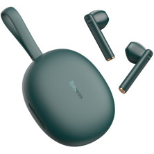 Беспроводные Bluetooth наушники Baseus Encok TWS W05 с функцией беспроводной зарядки Qi Зелёный