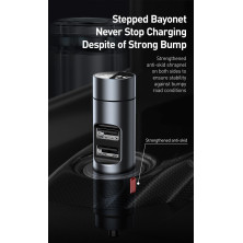 FM-трансмиттер Baseus Energy Column 2в1 MP3 Car Charger Bluetooth 5.0 2USB (3.1A) 15W Черно-Серый