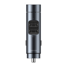 FM-трансмиттер Baseus Energy Column 2в1 MP3 Car Charger Bluetooth 5.0 2USB (3.1A) 15W Черно-Серый