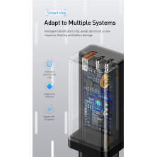 Сетевое зарядное устройство Baseus Quick GaN Travel QC4.0+PD3.0 65W USB+2Type-C 5A Черный